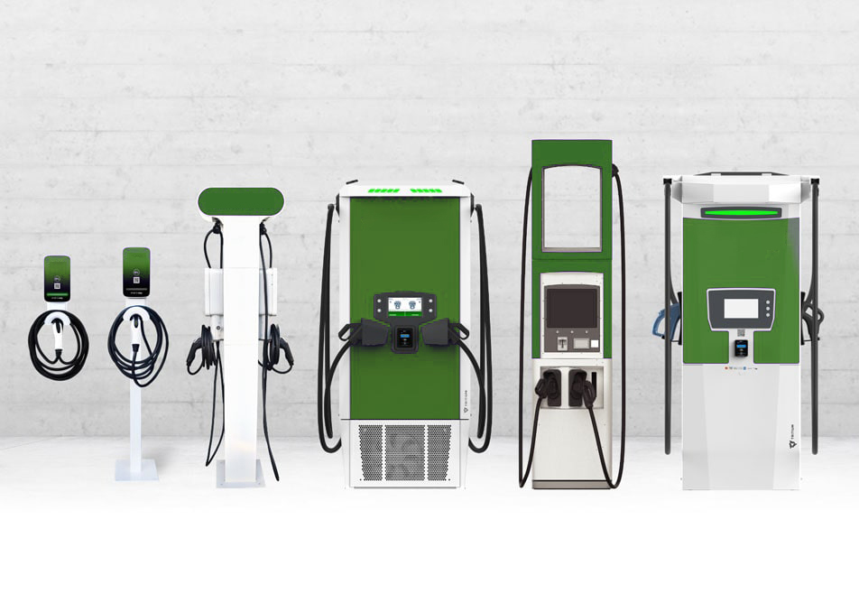 Image of the Enel X Way EV charging product line