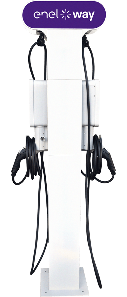 Image of an Enel X Way EV charging station for electric vehicle charging