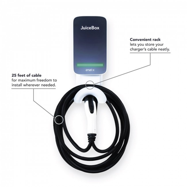 Portrait of the JuiceBox 32 Plug In EV Charger.