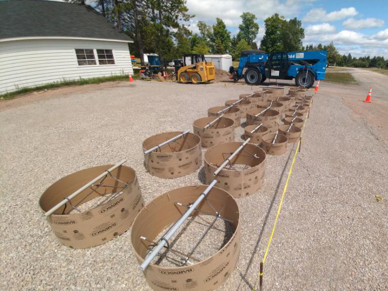 concrete foundations for a solar carport