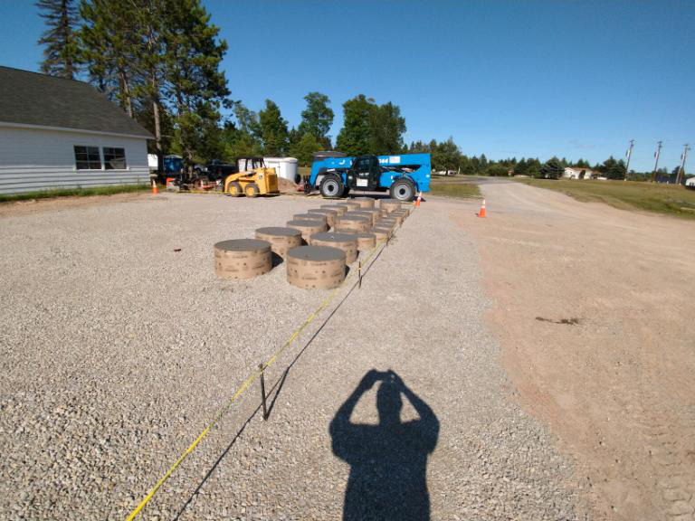 concrete foundations for a solar carport