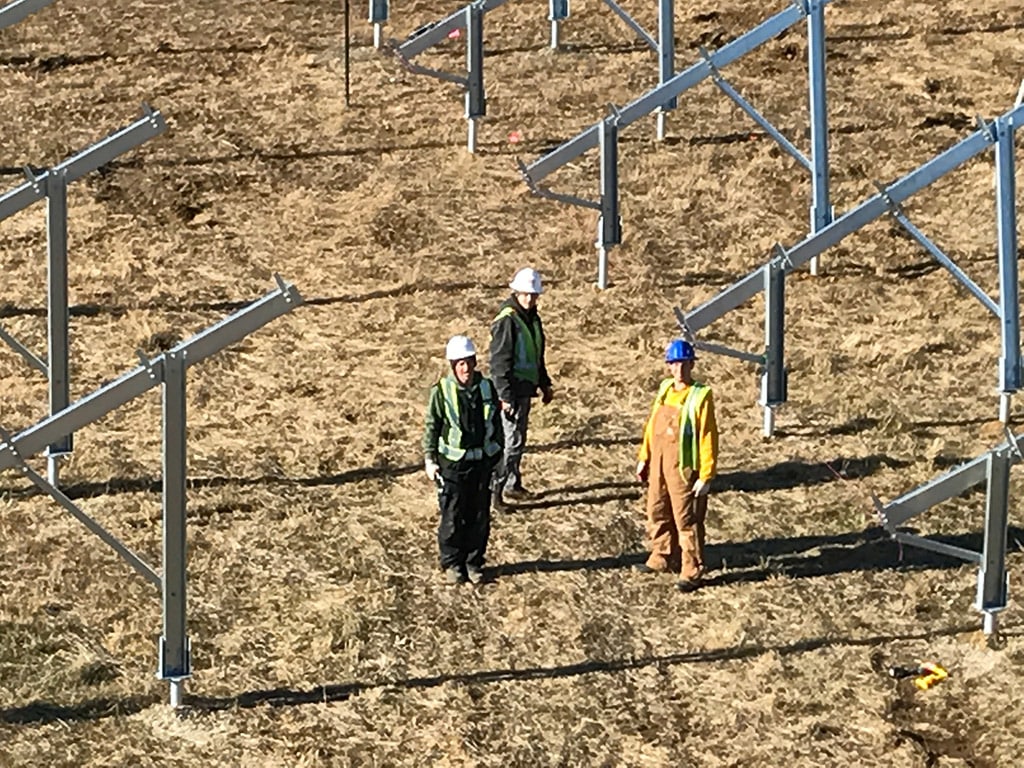 solar field install