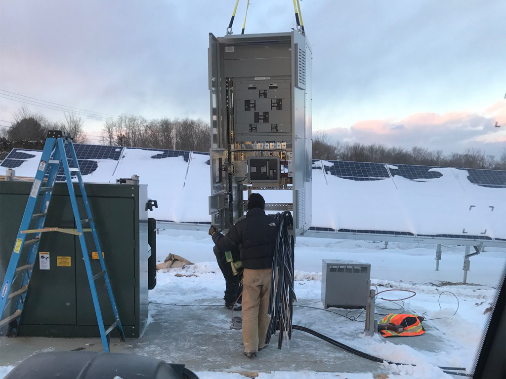 solar field install