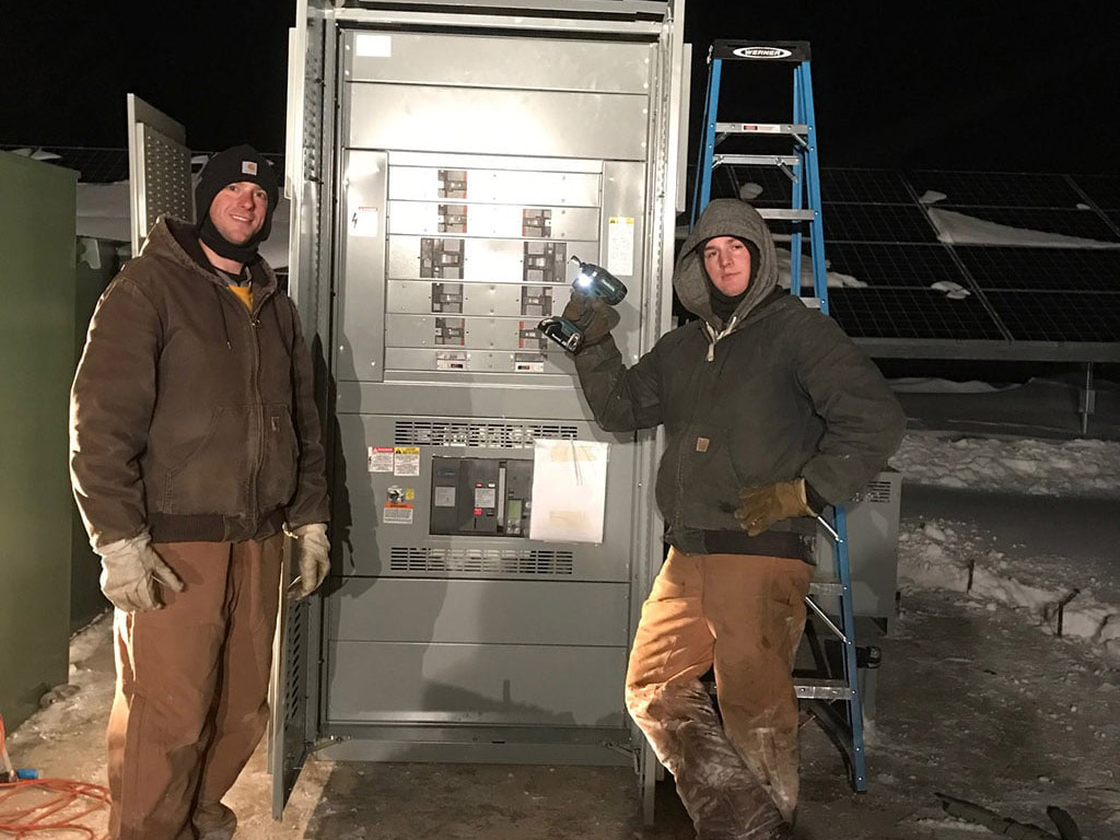 solar field install