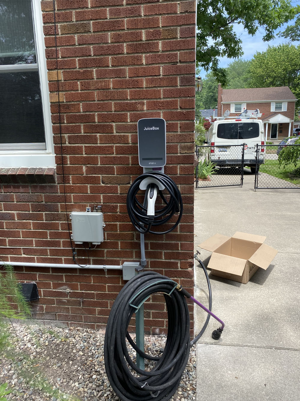 outdoor juicebox ev charger install