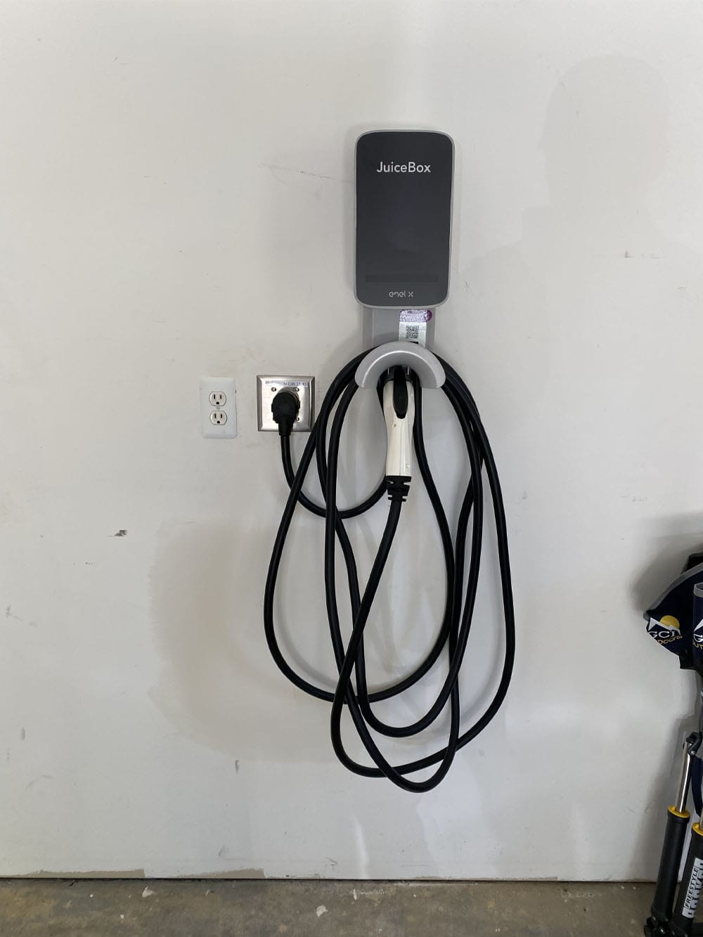 EV charger install in garage